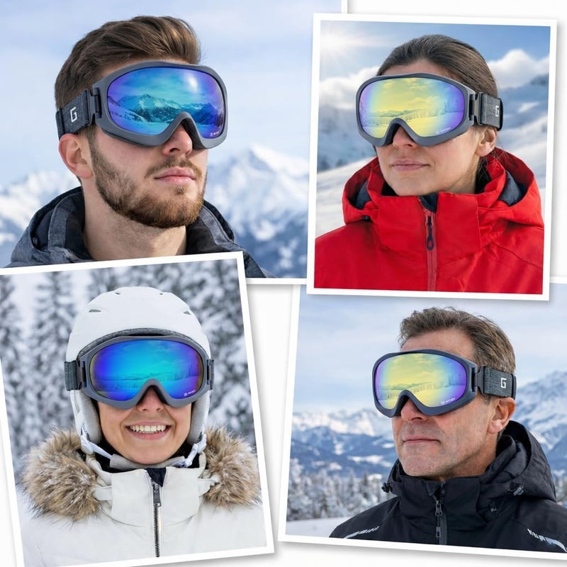 Golight Spherical Ski Goggles–Simple, Comfortable Snow Goggles with Anti-Fog Double REVO Lens, UV400 Protection & Secure Fit - Image 3